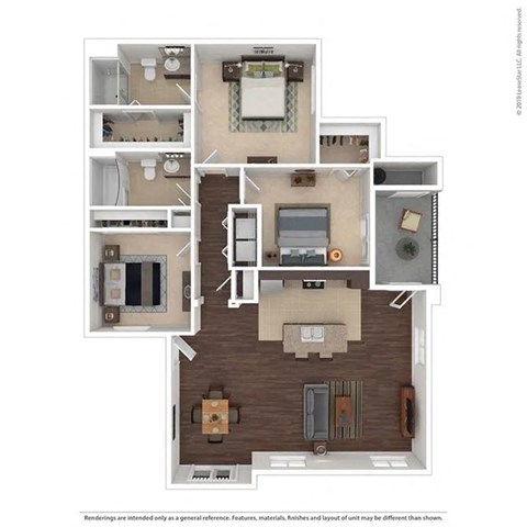 3 bed 2 bath The Acacia 1305 sqft